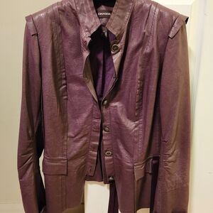 Danier Rich Plum Leather Jacket for Women